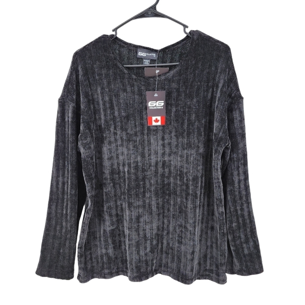 GG Collection Women's Ribbed Crewneck Pullover Sweater - S